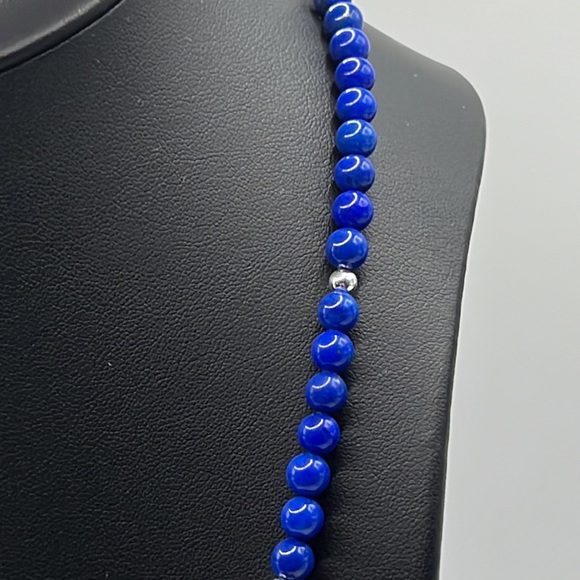 ARTISAN RED CORAL, LAPIS, PEARL, AND STERLING SILVER 20” NECKLACE - Picture 6 of 9